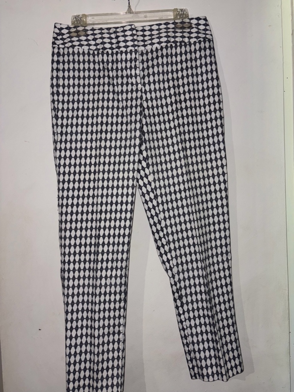 Versona Black & White Geometric Stretch Dress Pants